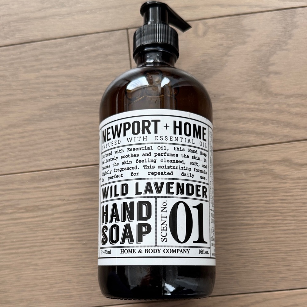 Newport Home Wild Lavender Hand Soap - Brown Glass Bottle
